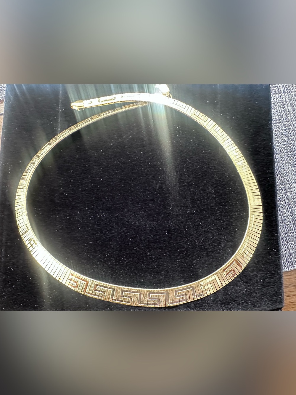 18K Gold Plated Bronze Greek Key Collar Necklace Dyadema